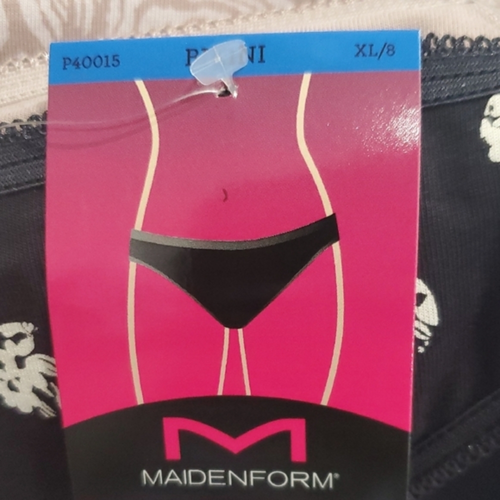 Maidenform 5pack bikini cut‎ petite lace trim cotton panties size XL/8 brand new - Picture 2 of 14